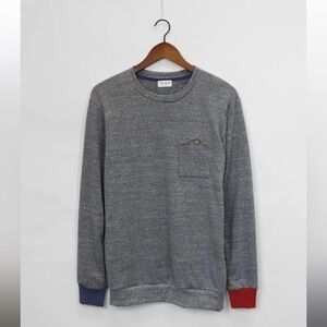 Poolhouse Classic House Pocket Sweatshirt in Stone